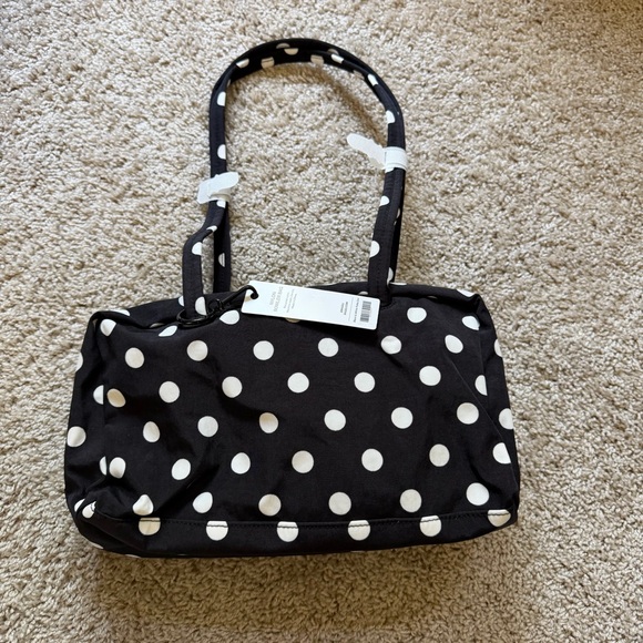 BAGGU Handbags - Baggu Regular Nylon Bowler Bag - Black Polka Dot (UO Exclusive)